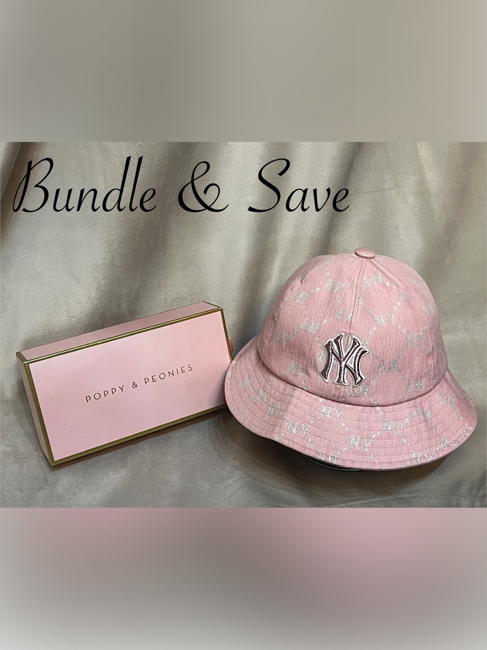 Like New, 100% Cotton Pink NY Logo girls Bucket Hat MLB Major League Baseball - Picture 9 of 9